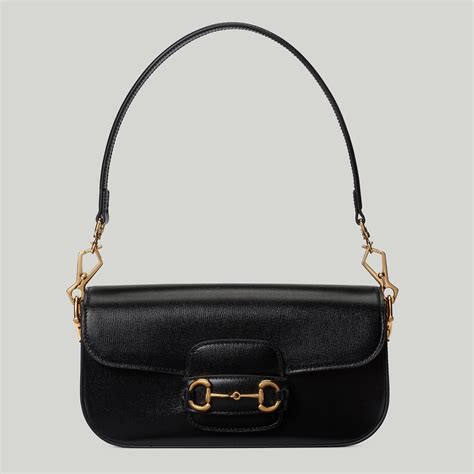 borsa gucci tracolla ferro di cavallo|Borsa a spalla Gucci Horsebit 1955 in pelle nera .